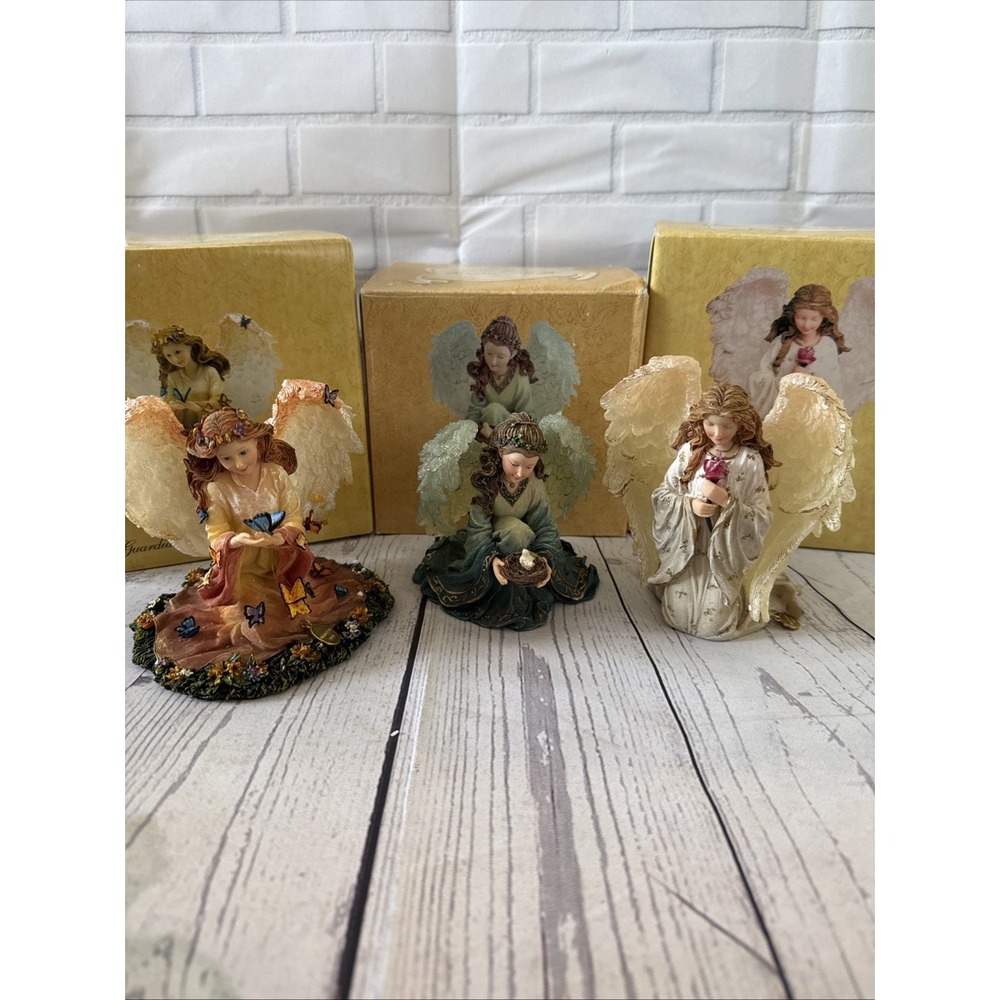 Boyds Collection Charming Angels Lot 3 Figures Whimsical Heavenly Floral Resin